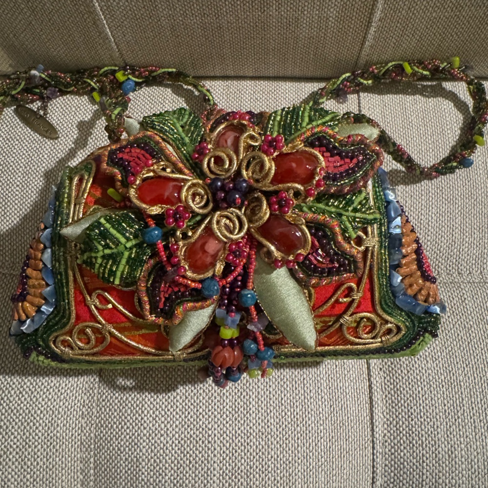 Mary Frances Beaded Crossbody Purse Hardshell